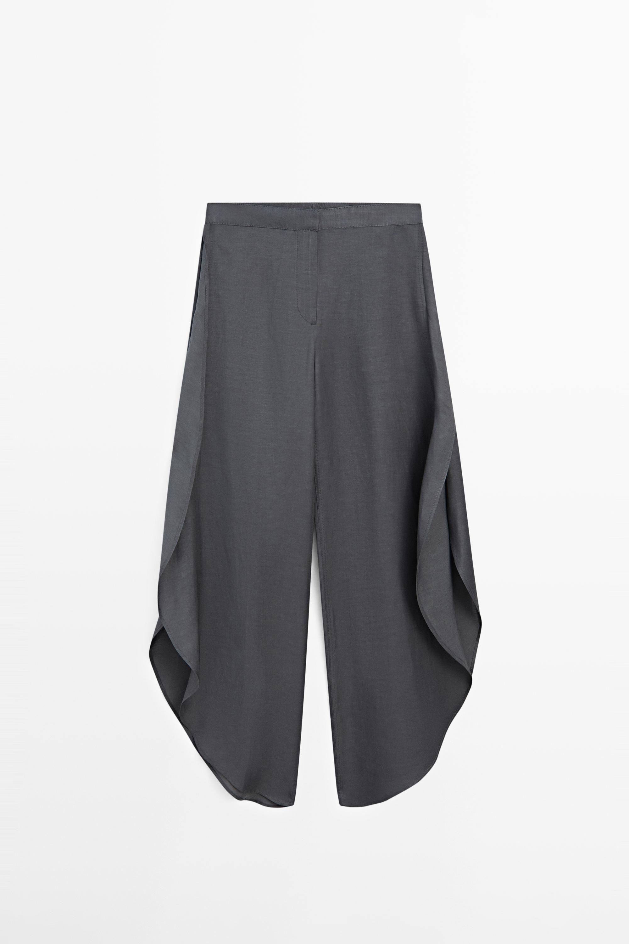 Linen blend trousers with slit details